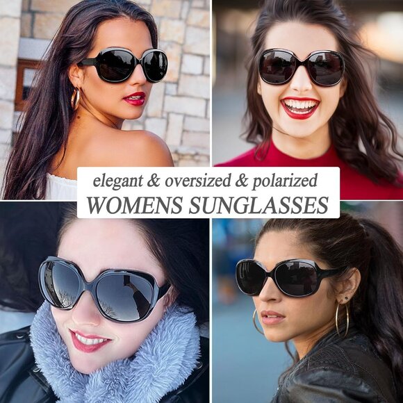 Women\'s Black Purple/Grey Trendy Polarized Driving Sun Glasses UV Protective main image 4